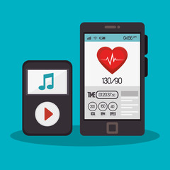 weareable technology with healthy lifestyle vector illustration design