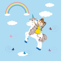Girl and unicorn