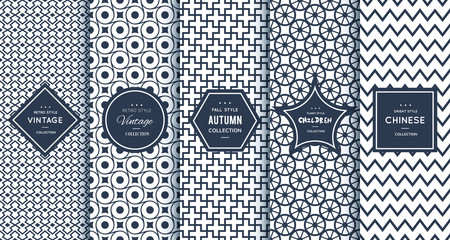 Blue line seamless patterns for universal background