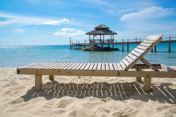 Blue Sky and chair at seaside