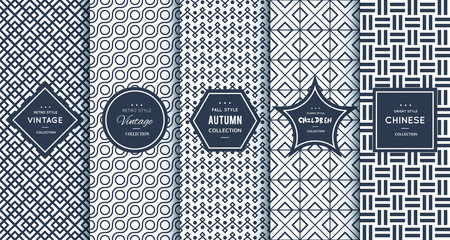 Blue line seamless patterns for universal background - 133017014