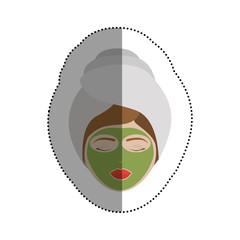 Woman with towel icon. Spa center healthy lifestyle and care theme. Isolated design. Vector illustration