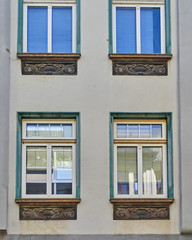 vintage house windows, Europe