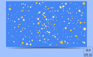 gold star on blue. like gold star confetti. image of gold confet