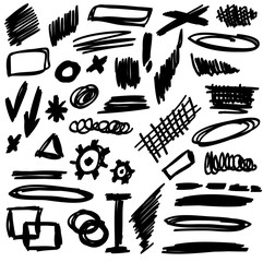 doodle design elements, shapes