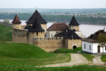 Fototapeta na wymiar Old Fortress in the Hotyn Chernivtsi region Ukraine