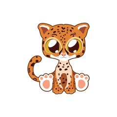 Cute jaguar vector illustration art in flat color