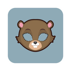 Beaver mask for various festivities, parties, activities