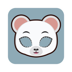 Polar bear mask for various festivities, parties, activities