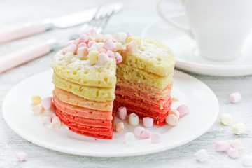 Marshmallow pancakes - delicious romantic dessert