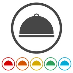 Food cover vector icon, Food Serving Tray Platter Icon