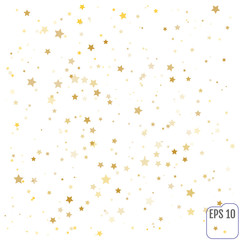 Gold stars. Confetti celebration, Falling golden abstract decora