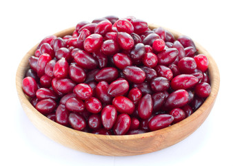 Ripe cornel (cornelian cherry, dogwood berry, dogberry-tree)