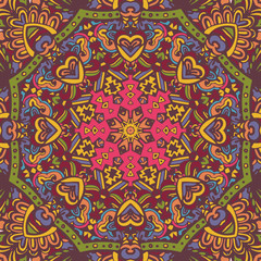 Abstract folk ethnic colorful seamless pattern ornament