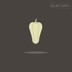 Light pepper on black, flat icon vector illustration