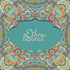 ethnic vintage ornamental card template.