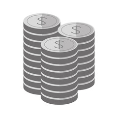 stacks of casino chips icon over white background. vector illustration