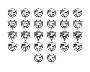 initial letter logo circle triangle AAA to AZZ