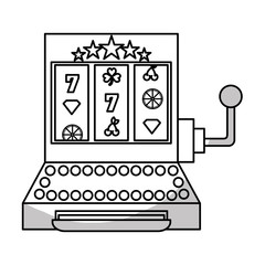 casino slot machine icon over white background. gambling games design. vector illustration