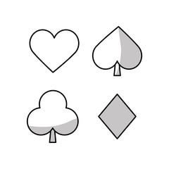 poker icons over white background. gambling games design. vector illustration