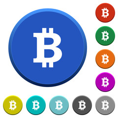 Bitcoin sign beveled buttons