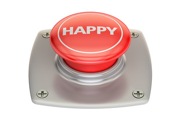Fototapeta premium Happy Red Button, 3D rendering