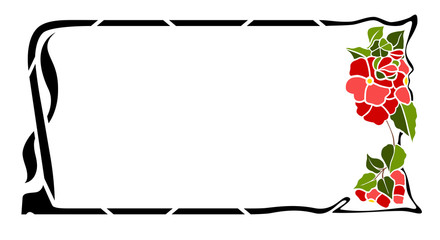 cornice liberty rettangolare rosso laterale © Loretta