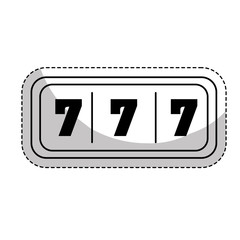 casino slot machine icon over white background. gambling games design. vector illustration