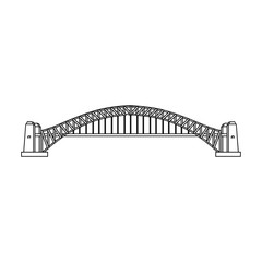 Obraz premium Sydney Harbour Bridge icon in outline style isolated on white background. Australia symbol stock vector illustration.