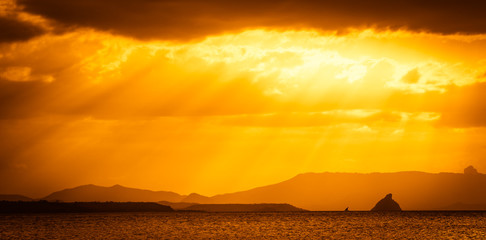Dramatic sunset over the sea