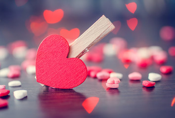 Valentines Day background with hearts