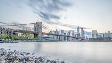 Brooklyn bridge long exposure daylight
