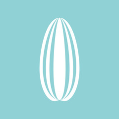 Sunflower seed icon on blue background, flat design style. Vector illustration eps 10.