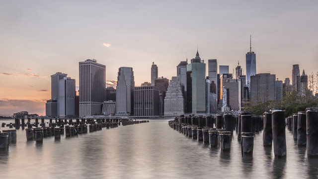 New York Skyline brooklyn view long exposure © bert