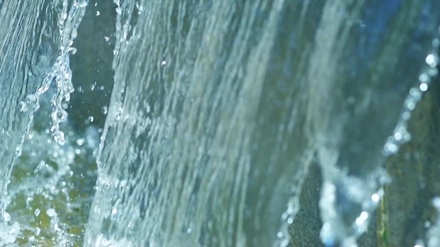 SLOW MOTION: macro shot of a fountain in Peterhof Palace