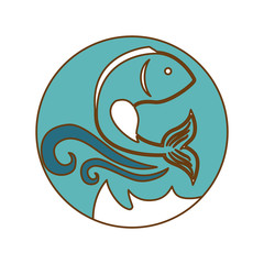 abstract fish emblem  icon image vector illustration design 