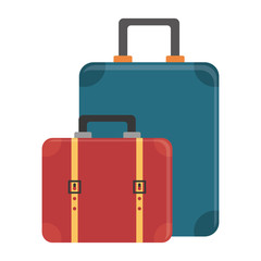 suitcases luggage icon image vector illustration design 