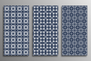 Set vintage universal different seamless eastern patterns