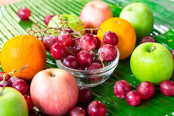 Mixed fresh fruits for healthy eating and dieting