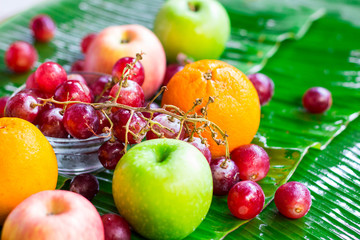 Naklejka na ściany i meble Mixed fresh fruits for healthy eating and dieting