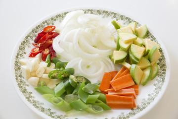 Various vegetables on a plate
