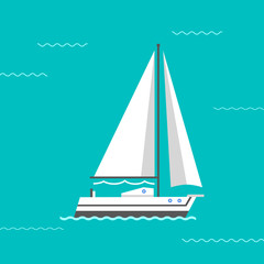 Sailing ship vector illustration.