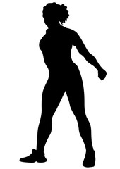 Woman athletes of fitness on white background