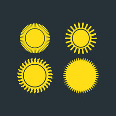 Sun icons collection vector illustration.