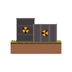 Barrel and biohazard icon. Pollution environment and ecology  theme. Isolated design. Vector illustration