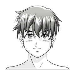 face boy anime manga comic vector illustration eps 10