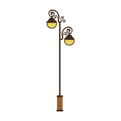 retro embellished street lamp icon image vector illustration design 