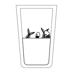 Fish inside dirty water glass icon. Pollution environment and ecology  theme. Isolated design. Vector illustration