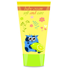 Baby cream tube with kids design