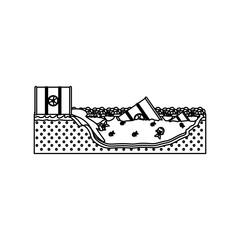 Barrel and biohazard icon. Pollution environment and ecology  theme. Isolated design. Vector illustration